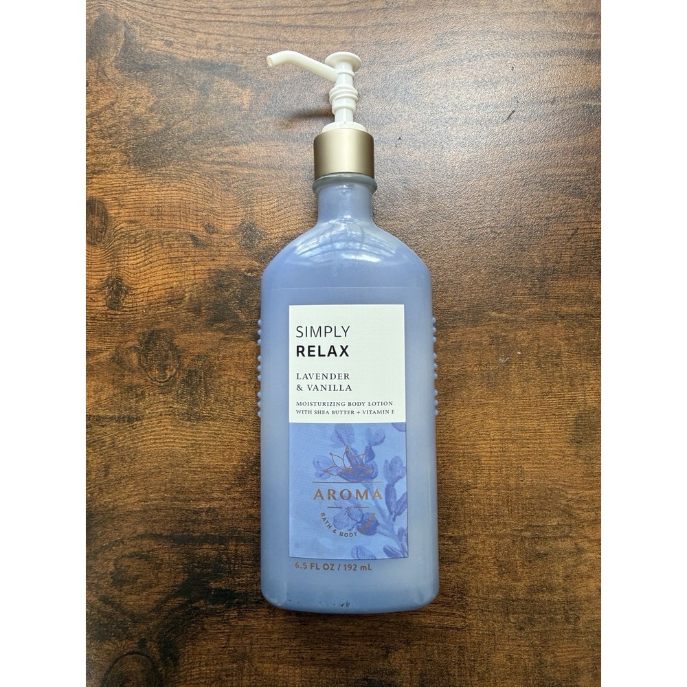 bath and body works Simply Relax Lotion Aroma Lavender Vanilla Pump Bottle
